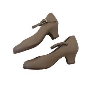 Capezio Dance Shoes Mary Jane Youth Girls Size 1.5 Tan Heel